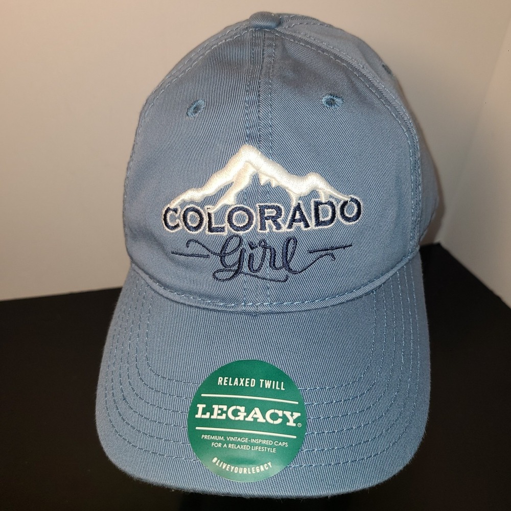 NWT Colorado Girl Hat Embroidered Mtn Blue Structured Cap Adjustable OSFA Legacy